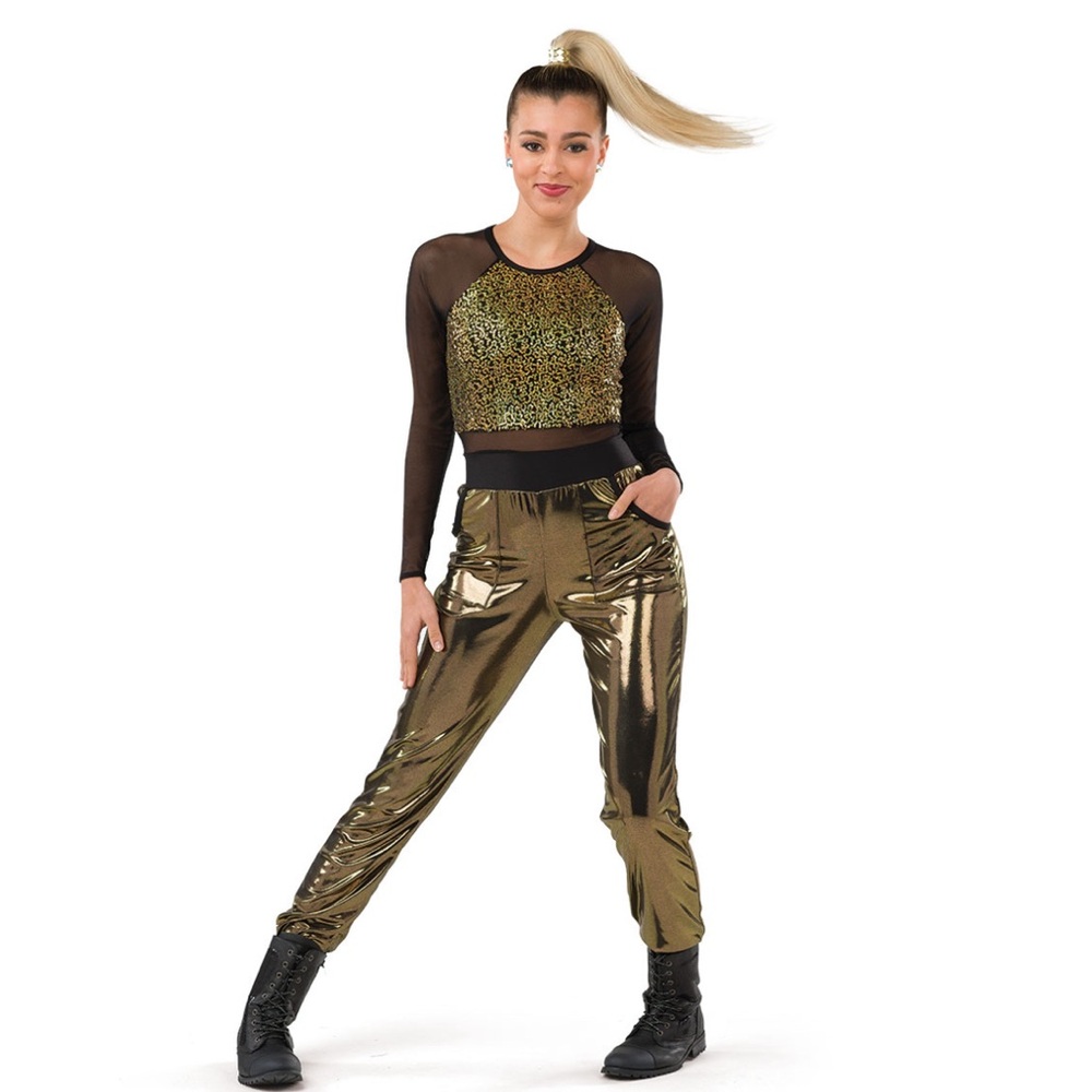 A Wish Come True Gold Hip Hop Recital Dance Costume